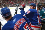 MONTREAL - JANUARY 24:  NHL YoungStars Marc Staal (R) and Brandon Dubinsky of the New York Rangers during the Honda NHL Superskills competition as part of the 2009 NHL All-Star weekend on January 24, 2009 at the Bell Centre in Montreal, Canada.  (Photo by Bruce Bennett/Getty Images)