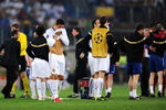 ROME - MAY 27:  Cristiano Ronaldo of Manchester United and his team mates react after the UEFA Champions League Final match between Barcelona and Manchester United at the Stadio Olimpico on May 27, 2009 in Rome, Italy. Barcelona won 2-0.  (Photo by Jasper Juinen/Getty Images)