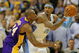 DENVER - MAY 25: Carmelo Anthony #15 of the Denver Nuggets is guarded by Kobe Bryant #24 of the Los Angeles Lakers in Game Four of the Western Conference Finals during the 2009 NBA Playoffs at Pepsi Center on May 25, 2009 in Denver, Colorado. NOTE TO USER: User expressly acknowledges and agrees that, by downloading and or using this photograph, User is consenting to the terms and conditions of the Getty Images License Agreement. (Photo by Doug Pensinger/Getty Images)