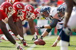 KANSAS CITY - SEPTEMBER 28:  Casey Wiegmann #62 of the Denver Broncos gets ready to hike the ball during the game against the Kansas City Chiefs on September 28, 2008 at Arrowhead Stadium in Kansas City, Missouri. The Chiefs defeated the Broncos 33-19.  (Photo by: Jamie Squire/Getty Images)