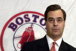 393323 01: Boston Red Sox Executive Vice President and General Manager Dan Duquette announces the naming of a new manager August 16, 2001 at a press conference in Boston, Massachusetts. Pitching coach Joe Kerrigan was named as the replacement for fired manager Jimy Williams. (Photo by Darren McCollester/Getty Images)