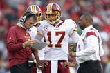 SAN FRANCISCO - DECEMBER 28:  Quarterback Jason Campbell #17 of the Washington Redskins listens to head coach Jim Zorn during the game against of the San Fransisco 49ers at Candlestick Park on December 28, 2008 in San Francisco, California. (Photo by: Jonathan Ferrey/Getty Images)