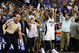 ORLANDO, FL - MAY 26:  Mickael Pietrus #20 of the Orlando Magic and fans celebrate their 116-114 victory over the Cleveland Cavaliers in Game Four of the Eastern Conference Finals during the 2009 NBA Playoffs at the Amway Arena on May 26, 2009 in Orlando, Florida. NOTE TO USER: User expressly acknowledges and agrees that, by downloading and or using this photograph, User is consenting to the terms and conditions of the Getty Images License Agreement.  (Photo by Elsa/Getty Images)