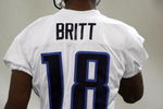 NASHVILLE, TN - MAY 1: Kenny Britt #18 of the Tennessee Titans during the Tennessee Titans Minicamp on May 1, 2009 at Baptist Sports Park in Nashville, Tennessee. (Photo by Joe Murphy/Getty Images)