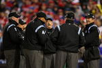 PHILADELPHIA - OCTOBER 27:  The Umpire crew meets prior to the start of game five of the 2008 MLB World Series between the Philadelphia Phillies and the Tampa Bay Rays on October 27, 2008 at Citizens Bank Park in Philadelphia, Pennsylvania.  (Photo by Doug Pensinger/Getty Images)