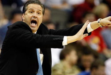 KANSAS CITY, MO - MARCH 21:  Head Coach John Calipari of the Memphis Tigers yells and points a finger from the sideline during their second round game against the Maryland Terrapins in the NCAA Division I Men's Basketball Tournament at the Sprint Center on March 21, 2009 in Kansas City, Missouri. The Tigers defeated the Terrapins 89-70.  (Photo by Jamie Squire/Getty Images)