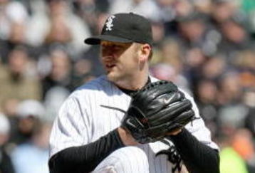 CHICAGO - APRIL 7: Mark Buehrle #56 of the Chicago White Sox pitches against the Kansas City Royals during the Opening Day game on April 7, 2009 at U.S. Cellular Field in Chicago, Illinois. (Photo by Jonathan Daniel/Getty Images) 