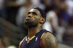 ORLANDO, FL - MAY 26:  LeBron James #23 of the Cleveland Cavaliers reacts while playing against the Orlando Magic in Game Four of the Eastern Conference Finals during the 2009 NBA Playoffs at the Amway Arena on May 26, 2009 in Orlando, Florida. NOTE TO USER: User expressly acknowledges and agrees that, by downloading and or using this photograph, User is consenting to the terms and conditions of the Getty Images License Agreement.  (Photo by Elsa/Getty Images)