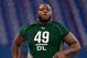 INDIANAPOLIS, IN - FEBRUARY 23: Defensive lineman Terrance Taylor of Michigan runs the 40 yard dash during the NFL Scouting Combine presented by Under Armour at Lucas Oil Stadium on February 23, 2009 in Indianapolis, Indiana. (Photo by Scott Boehm/Getty Images)