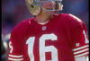 19 Dec 1992:  Quarterback Joe Montana of the San Francisco 49ers looks on during a game against the Tampa Bay Buccaneers at Candlestick Park in San Francisco, California. Mandatory Credit: Otto Greule Jr.  /Allsport