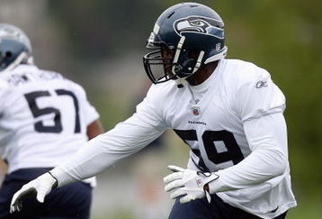 RENTON, WA - MAY 2:  Aaron Curry #59 of the Seattle Seahawks runs drills during minicamp at the Seahawks training facility on May 2, 2009 in Renton, Washington. (Photo by Otto Greule Jr/Getty Images) 