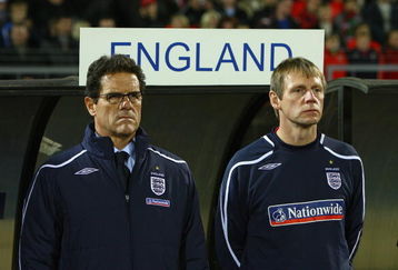 MINSK, BELARUS - OCTOBER 15:  Fabio Capello the manager of England and Stuart Pearce the coach look on before the FIFA2010 World Cup Qualifying match between Belarus and England at the Dinamo Stadium on October 15, 2008 in Minsk, Belarus.  (Photo by Alex Livesey/Getty Images)