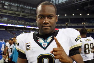 DETROIT - NOVEMBER 09:  David Garrard #9 of the Jacksonville Jaguars celebrates after defeating the Detroit Lions on November 9, 2008 at Ford Field in Detroit, Michigan. Jacksonville defeated Detroit 38-14.  (Photo by Jim McIsaac/Getty Images)