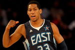 PHOENIX - FEBRUARY 15:  Danny Granger #33 of the Eastern Conference celebrates a play during the 58th NBA All-Star Game, part of 2009 NBA All-Star Weekend at US Airways Center on February 15, 2009 in Phoenix, Arizona.  NOTE TO USER: User expressly acknowledges and agrees that, by downloading and or using this photograph, User is consenting to the terms and conditions of the Getty Images License Agreement.  (Photo by Ronald Martinez/Getty Images)
