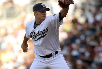 SAN DIEGO - APRIL 06:  Pitcher Jake Peavy #44 of the San Diego Padres throws a pitch against the Los Angeles Dodgers on April 6, 2009 at Petco Park in San Diego, California.  The Dodgers won 4-1.  (Photo by Stephen Dunn/Getty Images)