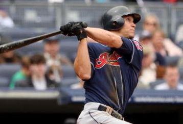 NEW YORK - APRIL 19:  Grady Sizemore #24 of the Cleveland Indians bats against the New York Yankees at Yankee Stadium on April 19, 2009 in the Bronx borough of New York City.  (Photo by Ezra Shaw/Getty Images)