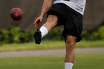 METAIRIE, LA - MAY 08:  Punter Thomas Morstead #6 of the New Orleans Saints works out during the Rookie Minicamp at the New Orleans Saints Training Facility on May 8, 2009 in Metairie, Louisiana.  (Photo by Chris Graythen/Getty Images)