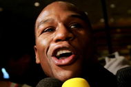 LAS VEGAS, NEVADA - DECEMBER 4: Floyd Mayweather is interviewed at the MGM Grand Garden Arena December 4, 2007 in Las Vegas, Nevada. Mayweather Jr. will fight Ricky Hatton for the WBC welterweight championship on December 8. (Photo by John Gichigi/Getty Images)