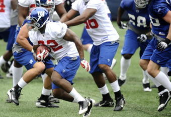 EAST RUTHERFORD, NJ - MAY 09:  Andre Brown #22 of the New York Giants works out at rookie camp on May 9, 2009 in East Rutherford, New Jersey.  (Photo by Jeff Zelevansky/Getty Images)