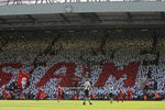 LIVERPOOL, ENGLAND - MAY 24:  The Kop pay tribute to Sami Hyypia of Liverpool during his last game for Liverpool in the Barclays  Premier League match between Liverpool and Tottenham Hotspur at Anfield on May 24, 2009 in Liverpool, England.  (Photo by Alex Livesey/Getty Images)