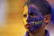 17 Jun 2000:  A close up of a fan of the Louisiana State Tigers as he looks on during the College World Series Game against the Stanford Cardinal at Rosenblatt Stadium in Omaha, Nebraska.  The Tigers defeated the Cardinal 6-5.Mandatory Credit: Andy Lyons  /Allsport