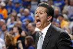 MEMPHIS, TN - FEBRUARY 23: Head coach John Calipari of the Memphis Tigers calls to his team in a game against the Tennessee Volunteers at FedExForum on February 23, 2008 in Memphis, Tennessee. (Photo by Joe Murphy/Getty Images)