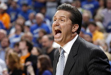 MEMPHIS, TN - FEBRUARY 23: Head coach John Calipari of the Memphis Tigers calls to his team in a game against the Tennessee Volunteers at FedExForum on February 23, 2008 in Memphis, Tennessee. (Photo by Joe Murphy/Getty Images)