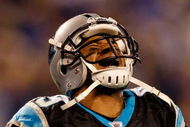 CHARLOTTE, NC - JANUARY 10:  Steve Smith #89 of the Carolina Panthers reacts to an interception during the game against the Arizona Cardinals during the NFC Divisional Playoff Game on January 10, 2009 at Bank of America Stadium in Charlotte, North Carolina.  (Photo by Streeter Lecka/Getty Images)