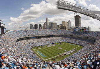 CHARLOTTE, NC - SEPTEMBER 14:  General view of the interior of Bank of America Stadium during the game between the Chicago Bears and the Carolina Panthers on September 14, 2008 in Charlotte, North Carolina.  (Photo by Streeter Lecka/Getty Images)
