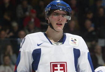 KELOWNA, CANADA - DECEMBER 27:  Juraj Mikus #12 of Team Slovakia skates against Team Latvia during their World Junior Hockey Championship game at Prospera Place on December 27, 2005 in Kelowna, British Columbia, Canada.  Slovakia defeated Latvia 7-4. (Photo By Dave Sandford/Getty Images)