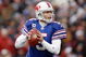ORCHARD PARK - NOVEMBER 30: Quarterback Trent Edwards #5 of the Buffalo Bills drops back to pass the ball during the game against the San Francisco 49ers on November 30, 2008 at Ralph Wilson Stadium in Orchard Park, New York. (Photo by: Rick Stewart/Getty Images)