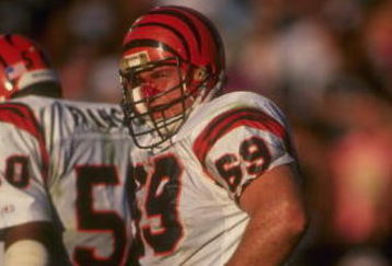 13 Jan 1991:  Defensive lineman Tim Krumrie of the Cincinnati Bengals looks on during a playoff game against the Los Angeles Raiders at the Coliseum in Los Angeles, California.  The Raiders won the game, 20-10. Mandatory Credit: Mike Powell  /Allsport