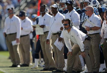 NASHVILLE, TN - NOVEMBER 04:  Head coach Jeff Fisher of the Tennessee Titans watches the action during the game against the Carolina Panthers at LP Field on November 4, 2007 in Nashville, Tennessee.  (Photo by Harry How/Getty Images)