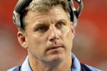 ATLANTA - AUGUST 22: Offensive line coach Mike Munchak of the Tennessee Titans watches play against the Atlanta Falcons at the Georgia Dome on August 22, 2008 in Atlanta, Georgia.  (Photo by Al Messerschmidt/Getty Images) 
