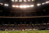 NEW ORLEANS - SEPTEMBER 25:  An interior view of the field showing the New Orleans Saints logo, a fleur-de-lis, in the newly refurbished Superdome prior to the Monday Night Football game between the Atlanta Falcons and the New Orleans Saints on September 25, 2006 at the Superdome in New Orleans, Louisiana.  Tonight's game marks the first time since Hurricane Katrina struck last August, that the Superdome, which served as a temporary shelter to thousands of stranded victims in the wake of Katrina, has played host to an NFL game.  (Photo by Ronald Martinez/Getty Images)