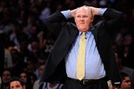 LOS ANGELES, CA - MAY 21:  Head coach George Karl of the Denver Nuggets reatcs in the fourth quarter against the Los Angeles Lakers in Game Two of the Western Conference Finals during the 2009 NBA Playoffs at Staples Center on May 21, 2009 in Los Angeles, California. NOTE TO USER: User expressly acknowledges and agrees that, by downloading and or using this photograph, User is consenting to the terms and conditions of the Getty Images License Agreement.  (Photo by Kevork Djansezian/Getty Images)