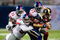 ST. LOUIS, MO - SEPTEMBER 14: Dane Looker #89 of the St. Louis Rams is tackled by Antonio Pierce #58, James Butler #37 and Aaron Boss #31 all of the New York Giants at the Edward Jones Dome on September 14, 2008 in St. Louis, Missouri. The Giants beat the Rams 41-13. (Photo by Dilip Vishwanat/Getty Images)
