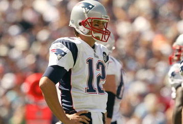 FOXBORO, MA - SEPTEMBER 7:  Quarterback #12 of the New England Patriots looks on during their NFL game against the Kansas City Chiefs on September 7, 2008 at Gillette Stadium in Foxboro, Massachusetts. The Patriots defeated the Chiefs 17-10. (Photo by Elsa Garrison/Getty Images)