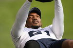 RENTON, WA - MAY 2:  Baraka Atkins #91 of the Seattle Seahawks works out during minicamp at the Seahawks training facility on May 2, 2009 in Renton, Washington. (Photo by Otto Greule Jr/Getty Images) 