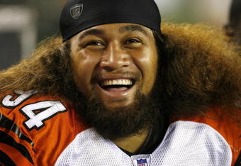 CINCINNATI - AUGUST 18:  Domata Peko #94 of the Cincinnati Bengals looks on during a preseason NFL game against the New Orleans Saints on August 18, 2007 at Paul Brown Stadium in Cincinnati, Ohio. The Saints defeated the Bengals 27-19. (Photo by Joe Robbins/Getty Images)