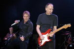 British musicians Roger Daltrey and Pete Townshend of the pop group 'The Who' perform on stage for their warm-up gig at the Watford Colliseum on January 31, 2002 in Watford. (Photo by Dave Hogan/Getty Images)  