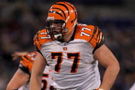 BALTIMORE - NOVEMBER 11:  Offensive lineman Andrew Whitworth #77 of the Cincinnati Bengals plays against the Baltimore Ravens at M&T Bank Staduim on November 11, 2007 in Baltimore, Maryland. Cincinnati defeated Baltimore 21-7.  (Photo by Doug Pensinger/Getty Images)