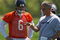 LAKE FOREST, IL - MAY 20:  Jay Cutler #6 of the Chicago Bears and offensive coordinator Ron Turner discuss a play during an organized team activity (OTA) practice on May 20, 2009 at Halas Hall in Lake Forest, Illinois.  (Photo by Jonathan Daniel/Getty Images)