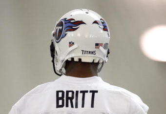 NASHVILLE, TN - MAY 1: Kenny Britt #18 of the Tennessee Titans during the Tennessee Titans Minicamp on May 1, 2009 at Baptist Sports Park in Nashville, Tennessee. (Photo by Joe Murphy/Getty Images)