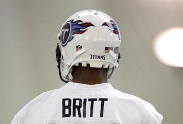 NASHVILLE, TN - MAY 1: Kenny Britt #18 of the Tennessee Titans during the Tennessee Titans Minicamp on May 1, 2009 at Baptist Sports Park in Nashville, Tennessee. (Photo by Joe Murphy/Getty Images)