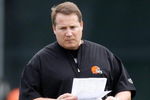 BEREA, OH - MAY 02:  Head coach Eric Mangini of the Cleveland Browns looks on  during rookie mini camp at the Cleveland Browns Training and Administrative Complex on May 2, 2009 in Berea, Ohio.  (Photo by Gregory Shamus/Getty Images)