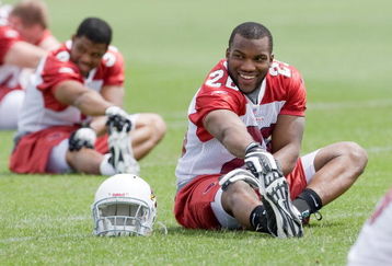 TEMPE, AZ - MAY 2 :  Chris Wells #26 of the Arizona Cardinals stretches during a team minicamp at the team training facility on May 2, 2009 in Tempe, Arizona.  (Photo by Jonathan Willey/Getty Images)
