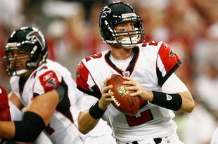 GLENDALE, AZ - JANUARY 03:  Quarterback Matt Ryan #2 of the Atlanta Falcons drops back to pass in the NFC Wild Card Game against the Arizona Cardinals on January 3, 2009 at University of Phoenix Stadium in Glendale, Arizona. The Cardinals defeated the Falcons 30-24.  (Photo by Jeff Gross/Getty Images)
