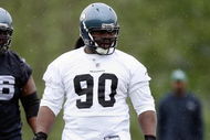 RENTON, WA - MAY 2: Colin Cole #90 of the Seattle Seahawks looks on during minicamp at the Seahawks training facility on May 2, 2009 in Renton, Washington. (Photo by Otto Greule Jr/Getty Images)