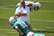 DAVIE, FL - MAY 02:  Head coach Tony Sparano of the Miami Dolphins watches his team during mini camp on May 2, 2009 at the Miami Dolphins Training facility in Davie, Florida.  (Photo by Marc Serota/Getty Images)